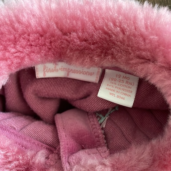 First Impressions Baby Girl’s Fur Coat - Pink 12M - Picture 6 of 9
